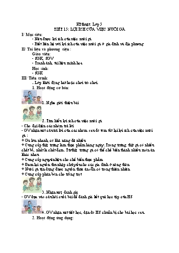 Giáo án Kĩ thuật Lớp 5 VNEN - Tiết 15: Lợi ích của việc nuôi gà