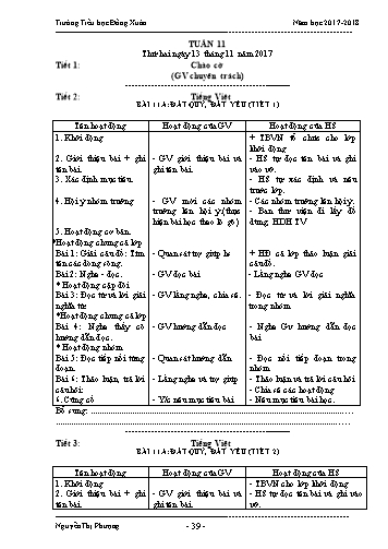 Giáo án Lớp 3 VNEN - Tuần 11 - Nguyễn Thị Phượng