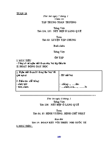 Giáo án Lớp 3 VNEN - Tuần 19