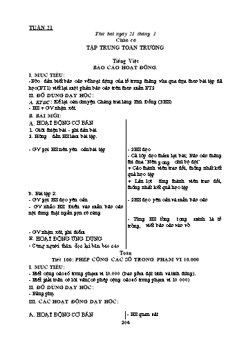 Giáo án Lớp 3 VNEN - Tuần 21