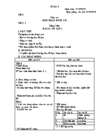 Giáo án Lớp 3 VNEN - Tuần 9 (Bản 2 cột)