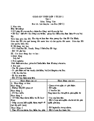 Giáo án Lớp 5 VNEN - Tuần 1 (Bản hay)