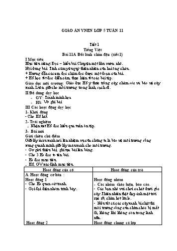 Giáo án Lớp 5 VNEN - Tuần 11 - Năm học 2021-2022