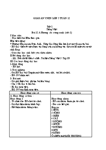 Giáo án Lớp 5 VNEN - Tuần 12 - Năm học 2021-2022