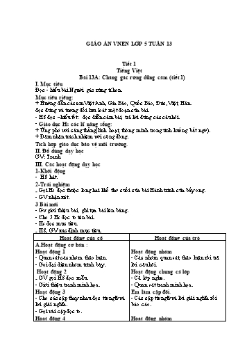 Giáo án Lớp 5 VNEN - Tuần 13 - Năm học 2021-2022