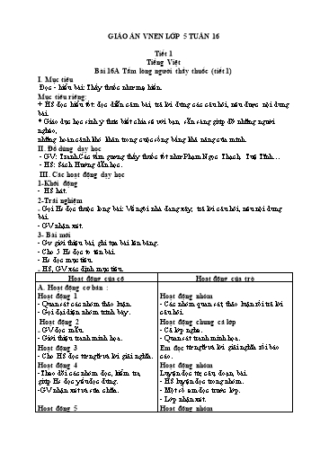 Giáo án Lớp 5 VNEN - Tuần 16 - Năm học 2021-2022