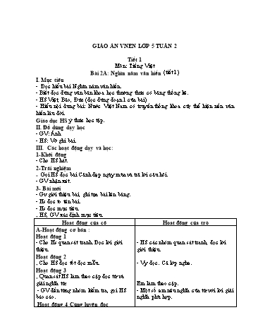 Giáo án Lớp 5 VNEN - Tuần 2 - Năm học 2021-2022