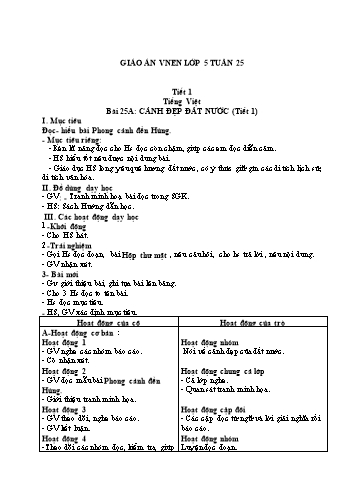 Giáo án Lớp 5 VNEN - Tuần 25 - Năm học 2021-2022