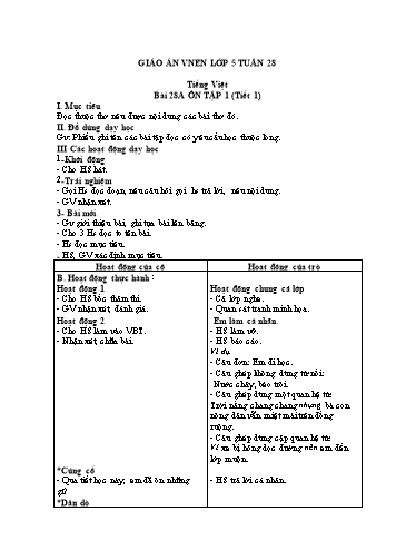 Giáo án Lớp 5 VNEN - Tuần 28 - Năm học 2021-2022