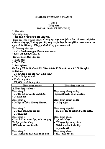Giáo án Lớp 5 VNEN - Tuần 29 - Năm học 2021-2022
