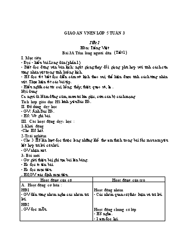 Giáo án Lớp 5 VNEN - Tuần 3 - Năm học 2021-2022