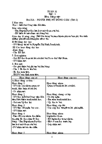 Giáo án Lớp 5 VNEN - Tuần 31 - Nguyễn Văn Tân