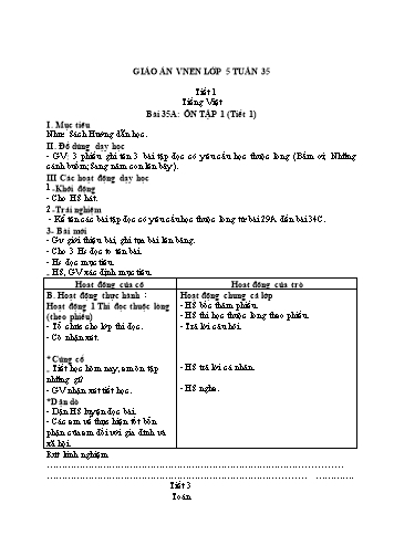 Giáo án Lớp 5 VNEN - Tuần 35 - Năm học 2021-2022