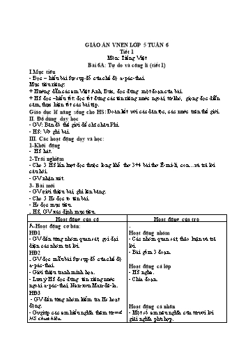 Giáo án Lớp 5 VNEN - Tuần 6 - Năm học 2021-2022