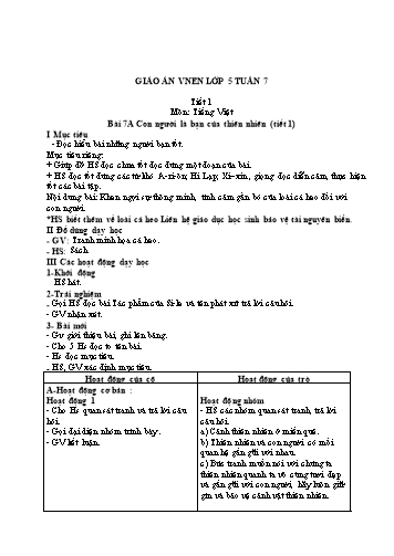 Giáo án Lớp 5 VNEN - Tuần 7 - Năm học 2021-2022