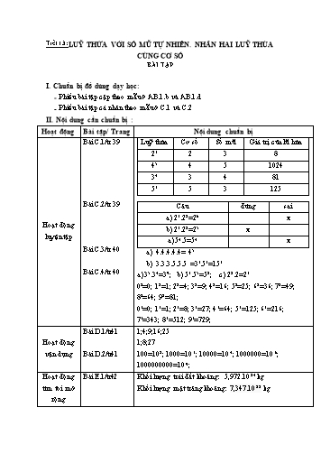 Giáo án Số học Lớp 6 VNEN - Tiết 13+14 - Nguyễn Trọng Hán