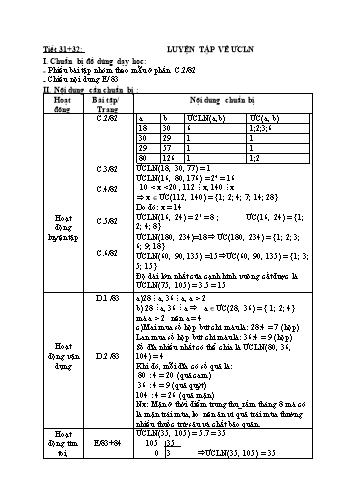 Giáo án Số học Lớp 6 VNEN - Tiết 31+32 - Nguyễn Trọng Hán