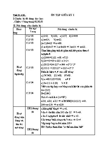 Giáo án Số học Lớp 6 VNEN - Tiết 35+36 - Nguyễn Trọng Hán