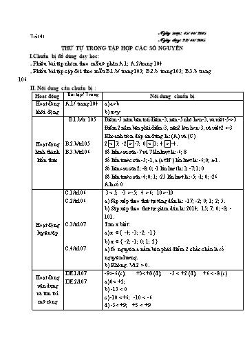 Giáo án Số học Lớp 6 VNEN - Tiết 41+42 - Nguyễn Trọng Hán