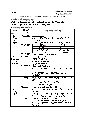 Giáo án Số học Lớp 6 VNEN - Tiết 46+47 - Nguyễn Trọng Hán