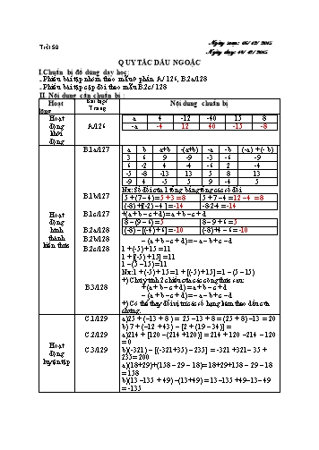 Giáo án Số học Lớp 6 VNEN - Tiết 50 - Nguyễn Trọng Hán