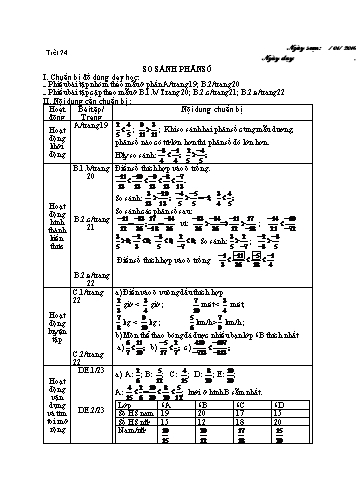 Giáo án Số học Lớp 6 VNEN - Tiết 74 - Nguyễn Trọng Hán