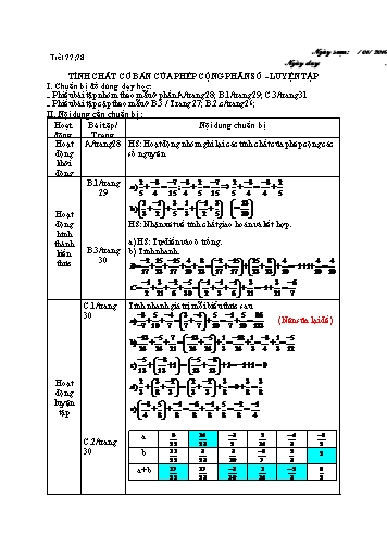 Giáo án Số học Lớp 6 VNEN - Tiết 77+78 - Nguyễn Trọng Hán