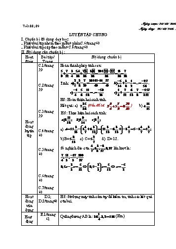 Giáo án Số học Lớp 6 VNEN - Tiết 88+89 - Nguyễn Trọng Hán