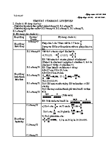 Giáo án Số học Lớp 6 VNEN - Tiết 96+97 - Nguyễn Trọng Hán