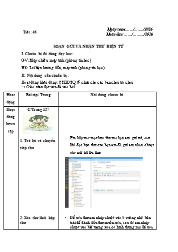 Giáo án Tin học Lớp 6 VNEN - Tiết 46: Soạn gửi và nhận thư điện tử