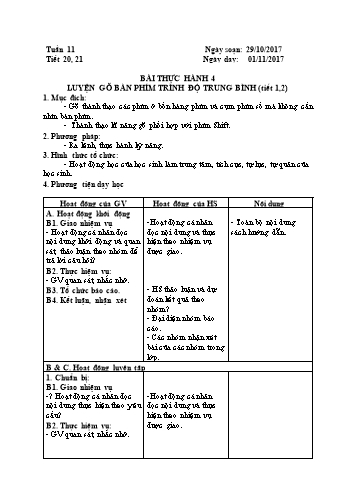 Giáo án Tin học Lớp 6 VNEN - Tuần 11 - Bùi Thanh Trường