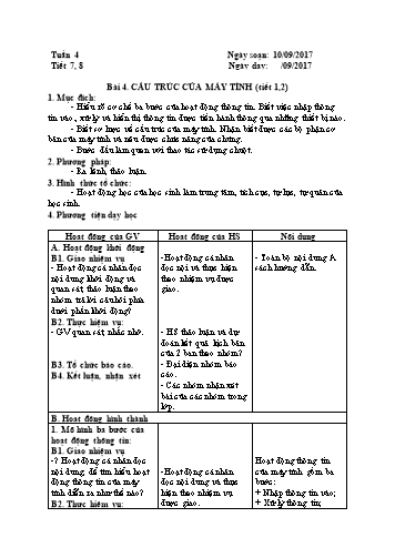 Giáo án Tin học Lớp 6 VNEN - Tuần 4 - Bùi Thanh Trường