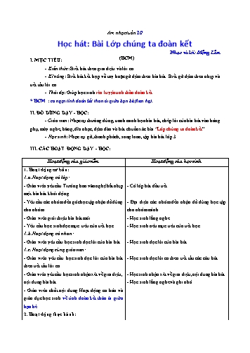 Giáo án Âm nhạc Lớp 3 VNEN - Tuần 10 - Nguyễn Thị Dánh