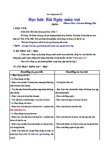 Giáo án Âm nhạc Lớp 3 VNEN - Tuần 14 - Nguyễn Thị Dánh