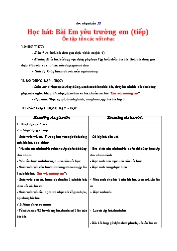 Giáo án Âm nhạc Lớp 3 VNEN - Tuần 20 - Nguyễn Thị Dánh