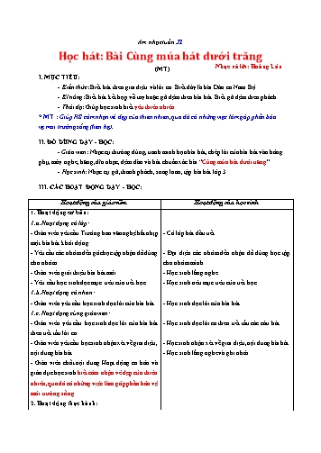 Giáo án Âm nhạc Lớp 3 VNEN - Tuần 21 - Nguyễn Thị Dánh