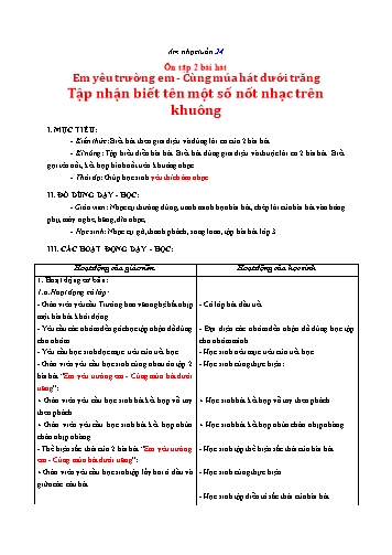 Giáo án Âm nhạc Lớp 3 VNEN - Tuần 24 - Nguyễn Thị Dánh