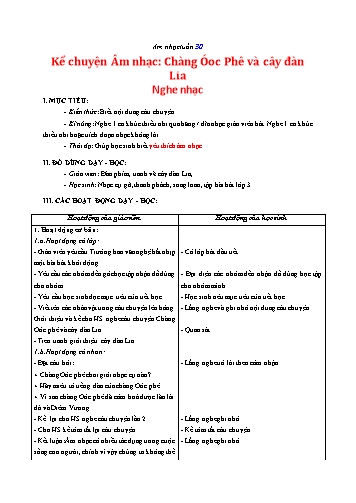 Giáo án Âm nhạc Lớp 3 VNEN - Tuần 30 - Nguyễn Thị Dánh