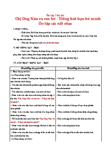 Giáo án Âm nhạc Lớp 3 VNEN - Tuần 31 - Nguyễn Thị Dánh