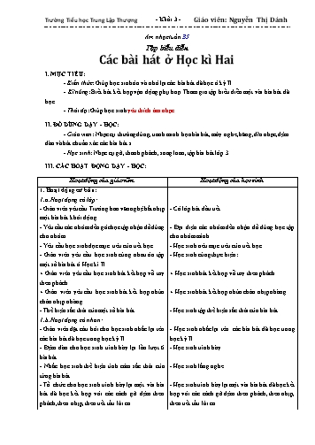 Giáo án Âm nhạc Lớp 3 VNEN - Tuần 35 - Nguyễn Thị Dánh Giáo án Âm nhạc Lớp 3 VNEN - Tuần 35 - Nguyễn Thị Dánh