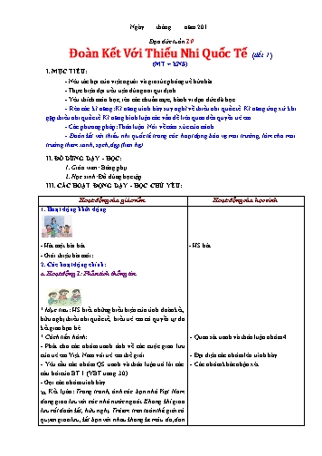 Giáo án Đạo đức Lớp 3 VNEN - Chương trình học kì II