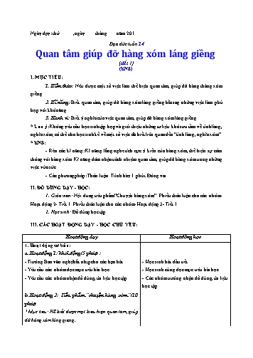 Giáo án Đạo đức Lớp 3 VNEN - Tuần 14 - Lê Thị Xuân Giáo án Đạo đức Lớp 3 VNEN - Tuần 14 - Lê Thị Xuân