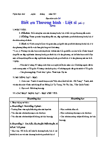 Giáo án Đạo đức Lớp 3 VNEN - Tuần 16 - Lê Thị Xuân