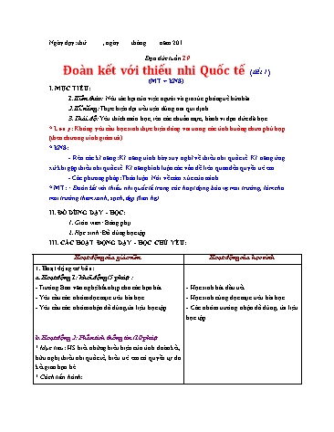 Giáo án Đạo đức Lớp 3 VNEN - Tuần 19 - Lê Thị Xuân Giáo án Đạo đức Lớp 3 VNEN - Tuần 19 - Lê Thị Xuân