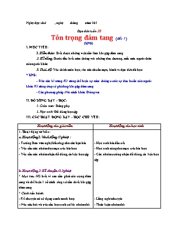 Giáo án Đạo đức Lớp 3 VNEN - Tuần 23 - Lê Thị Xuân Giáo án Đạo đức Lớp 3 VNEN - Tuần 23 - Lê Thị Xuân