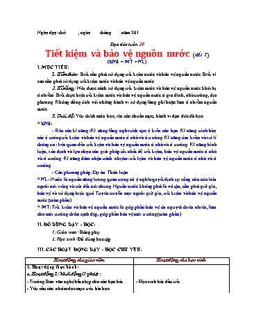 Giáo án Đạo đức Lớp 3 VNEN - Tuần 29 - Lê Thị Xuân Giáo án Đạo đức Lớp 3 VNEN - Tuần 29 - Lê Thị Xuân