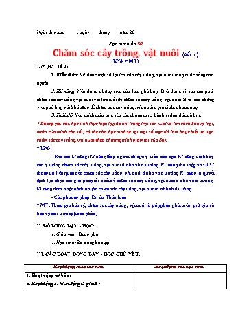 Giáo án Đạo đức Lớp 3 VNEN - Tuần 30 - Lê Thị Xuân Giáo án Đạo đức Lớp 3 VNEN - Tuần 30 - Lê Thị Xuân