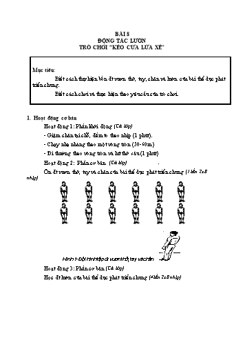 Giáo án Thể dục Lớp 2 VNEN - Bài 8: Động tác lườn. Trò chơi “Kéo cưa lừa xẻ” - Hứa Văn Đồng