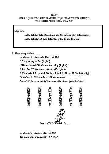 Giáo án Thể dục Lớp 2 VNEN - Bài 9: Ôn 4 động tác của bài thể dục phát triển chung. Trò chơi “Kéo cưa lừa xẻ” - Hứa Văn Đồng