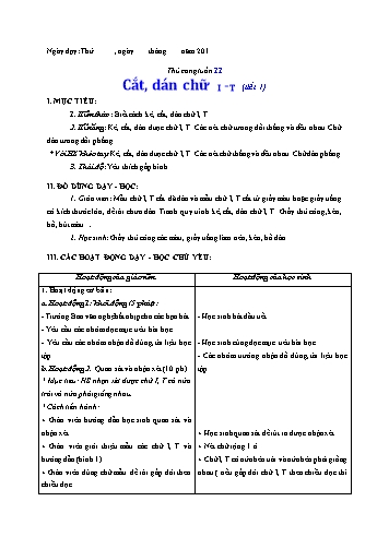 Giáo án Thủ công Lớp 3 VNEN - Tuần 11 - Lê Thị Xuân